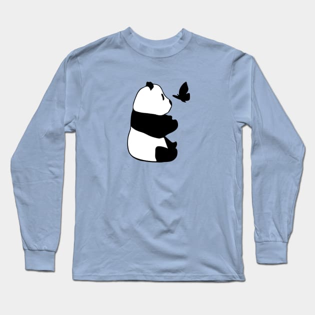 Peaceful Panda Long Sleeve T-Shirt by bambamdesigns